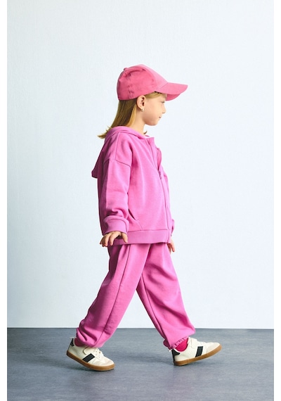 Defacto Regular Fit Kalın Kumaş Ayıcık Armalı Eşofman Altı Kız Bebek I0605a526aupn467 Pembe-pn467