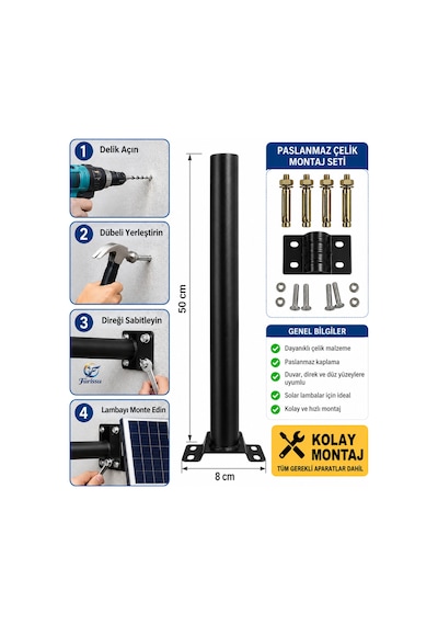Yc1-034b 600w Solar Sokak Ve Bahçe Lambası Sensör Modunda Kesintisiz Şarj Ve Kumandalı Ve 1 Adet