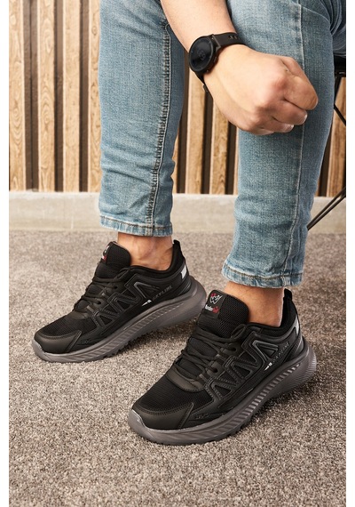 Günlük Erkek Sneaker Fileli Bağcıklı Tırtık Kalın Taban Bilek Destek Dikiş Hafif Spor Ayakkabı 4281 Füme - Siyah Günlük Erkek Sneaker Fileli Bağcıklı Tırtık Kalın Taban Bilek Destek Dikiş Hafif Spor Ayakkabı 4281 Füme - Siyah
