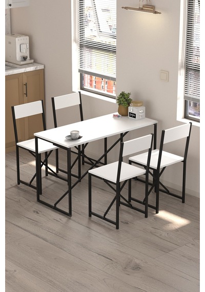 4lü Mutfak Seti Mutfak Masa Ve Sandalye Seti Balkon Masası Cafe Seti Bulut Beyaz Beyaz 4lü Mutfak Seti Mutfak Masa Ve Sandalye Seti Balkon Masası Cafe Seti Bulut Beyaz Beyaz