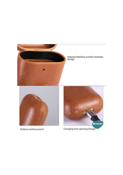Airpods Pro 2.nesil İçin Kılıf Litchi Texture Siyah Airpods Pro 2. Nesil İle Uyumlu Kılıf - Siyah
