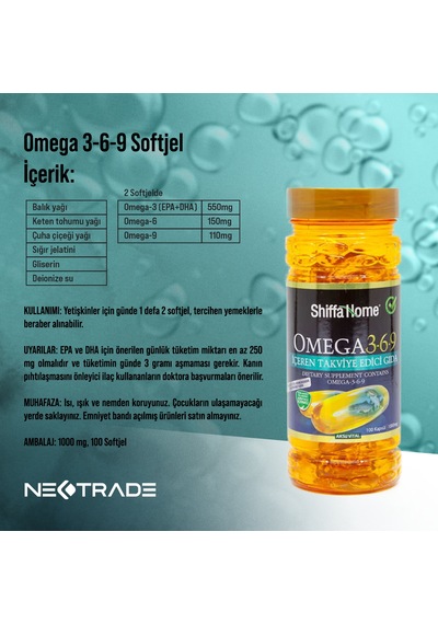 Aksu Vital - Shiffa Home Omega 3-6-9 100 Softjel 1000 MG