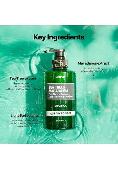 Sorunlu Saç Derisine Özel Şampuan Tea Tree & Macadamia Deep Cleansing Shampoo Baby Powder