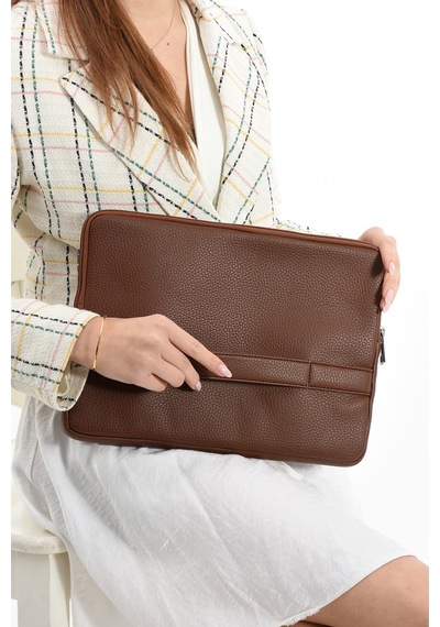 Westpolo Vegan Deri Unisex Laptop, Evrak Çantası - 6077 Taba