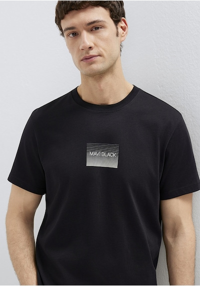 Mavi - Mavi Black Baskılı Siyah Tişört 0613364-71379