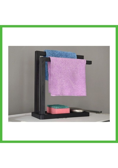 Vaveni 3d Baskı Havluluk Ve Sabunluk Organizer - Lavabo Üstü Çok Amaçlı Düzenleyici-siyah Arz