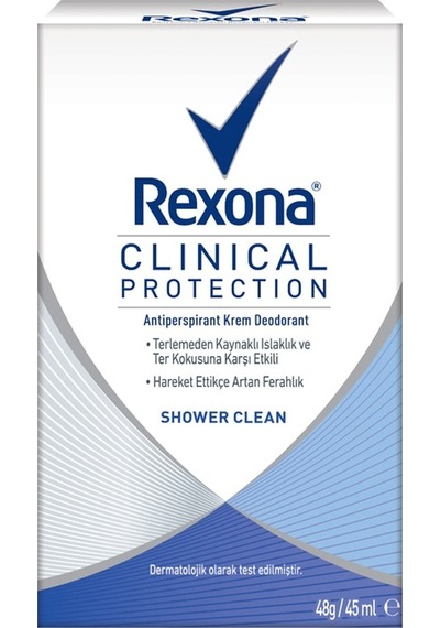 Rexona Clinical Protection Shower Clean Krem Kadın Deodorant 45 ML