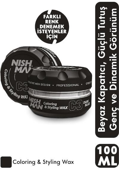 C3 Beyaz Saç Boyayan Şekillendirici Wax 100 Ml