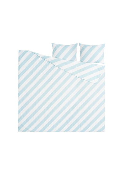 Ikea Slojsılja Çift Kişilik Nevresim Takımı 220 X 240 Cm Beyaz - Açık Lacivert Beyaz - Mavi