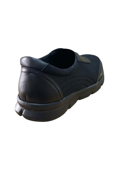 Fabbi 610 Kadın Hakiki Deri Ve Paraşüt Bezli Kapalı Comfort Ayakkabı Siyah Siyah