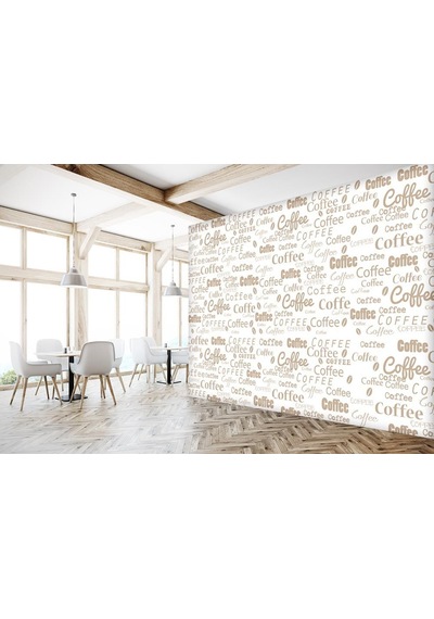 Coffee Kafe Yazılı Duvar Kağıdı