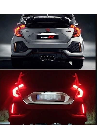 Honda Civic Fc5 Typer Arka Sis Lambası Kırmızı Led 2016+ Reflektör Led