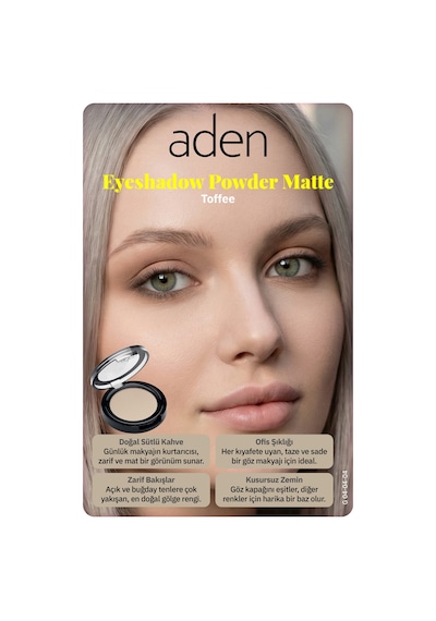 Aden Eyeshadow Powder Matte - Mat Göz Farı 04 Toffee Şeker 0