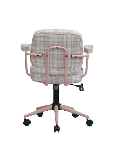 Button Ekose Kumaş Ofis Ve Çalışma Sandalyesi Pembe Fuşya Button Ekose Kumaş Ofis Ve Çalışma Sandalyesi Pembe Fuşya