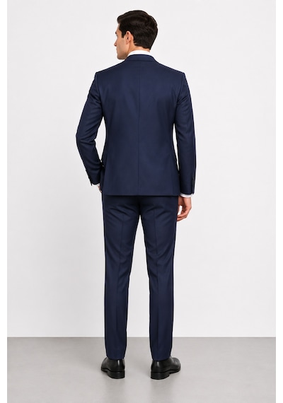 Bihan Store Erkek 6 Drop Yelekli Takım Elbise - Ceket Pantolon Ve Yelek 63141 - Lacivert