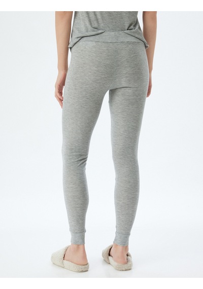Koton Pijama Altı Fitilli Örme Jogger Standart Bel Antrasit 5wlk40010mk Antrasit