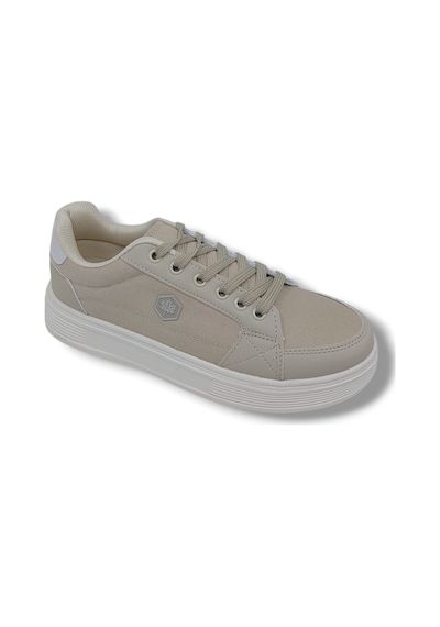 Zerhan Axıon 011 Unisex Bej Bağcıklı Şık Keten Spor Ayakkabı Bej