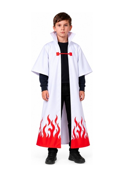 Çocuk Minato Namikaze Cosplay Pelerini Beyaz