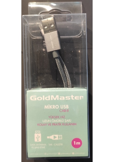 Goldmaster Mobile Micro USB Cab-8 Yüksek Hızlı Uzun Ömürlü Şarj Kablosu