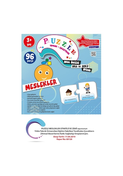 Beceri Dünyası Puzzle Meslekler 3+ Yaş Okul Öncesi Akıl Ve Zeka