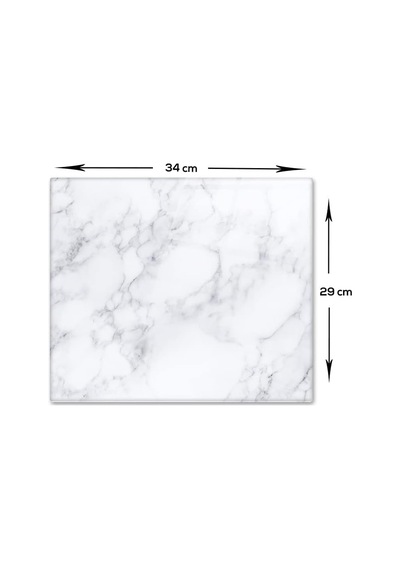 Tr 10011502221 Klasik Mermer Görünümlü Cam Kesme Tahtası, 29cm X 34cm Diğer
