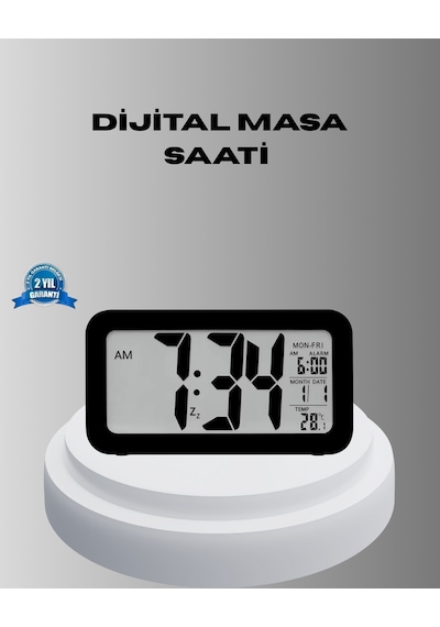 Nrzsnt Dijital Masa Saati Sensörlü Aydınlatmalı Alarm Ve Sıcaklık Ölçerli Çok Renkli