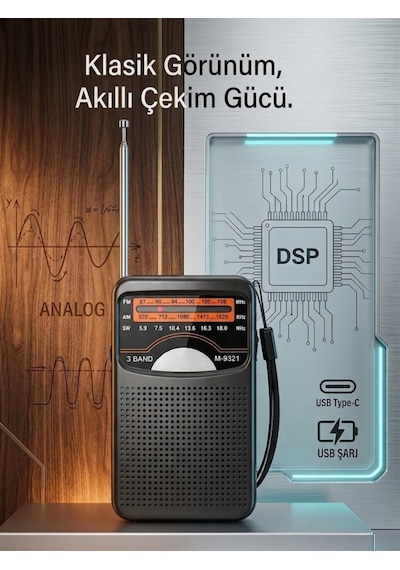 Şarjlı Cep Radyosu Fm Am Sw 3 Bant Deprem Çantası İçin Küçük El Radyosu