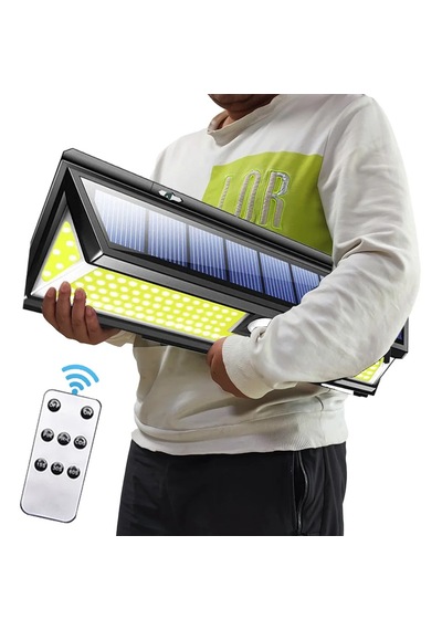 Solar 180 Led Güneş Enerjili Kumandalı 3 Modlu Duvar Lambası Hareket Sensörlü Su Geçirmez 1