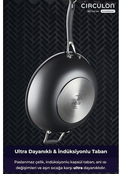 Circulon 34 Cm Wok Tava Gri