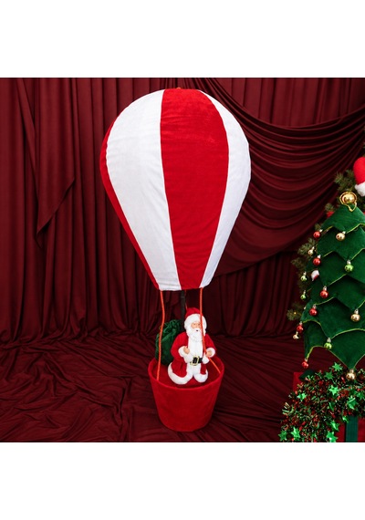 Yılbaşı Noel Baba Balonda Kırmızı Beyaz 150 Cm