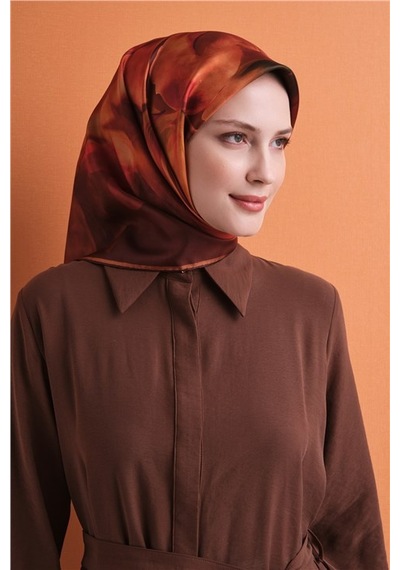 Armine Saf İpek Twill Eşarp 9603d 22 Şarabi