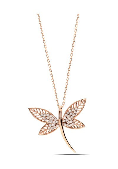 Kadın Yusufçuk Tasarım 925 Ayar Gümüş Kolye Rose Gold
