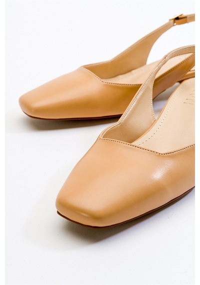 Luvishoes State Koyu Bej Cilt Kadın Topuklu Ayakkabı Koyu Bej