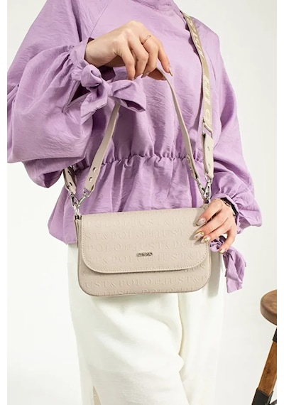 Just Polo Kadın Uzun Ayarlanabilir Askılı Şık El Ve Omuz Çantası Ebat : 23 X 14 Cm Shoulder Bag Taş