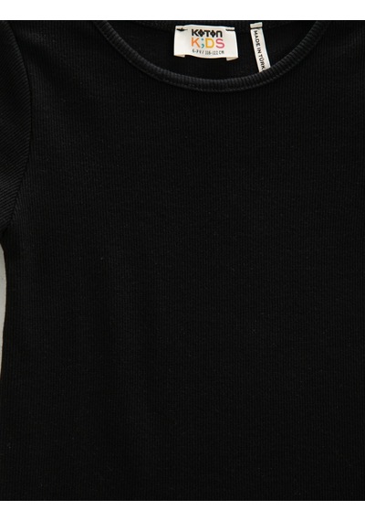 Koton Basic Tişört Slim Fit Kısa Kollu Bisiklet Yaka Ribanalı Siyah 3skg10159ak 3SKG10159AK999 Siyah