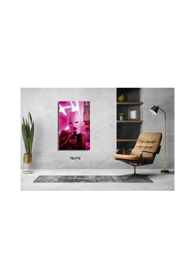 Maskeli Kadın Kadın Cam Tablo Pct0604 Portre Temalı Dekoratif Duvar Tablosu, Salon Ve Yatak Odası Dekoru,
