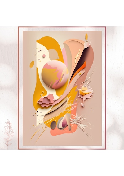 Pastel Renkli Soyut Akış Pvc Tablo - Yumuşak Tonlu Pvc Tablo