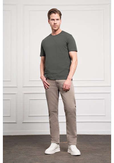 Erkek Haki Basic Bisiklet Yaka Dynamic Fit Pamuk T-shirt 25yc018004710 Haki Haki