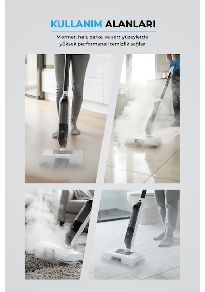 Pirantech CB-702 1250 W Buharlı Mop Halı Ve Sert Zemin Temizleyici