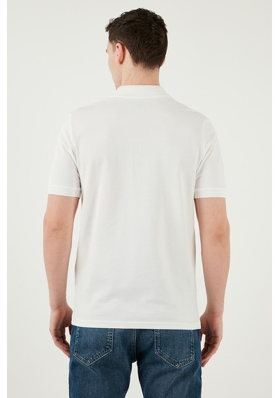 Buratti Pamuklu Regular Fit Yarım Fermuarlı Erkek Polo Yaka T Shirt 5903008 Beyaz