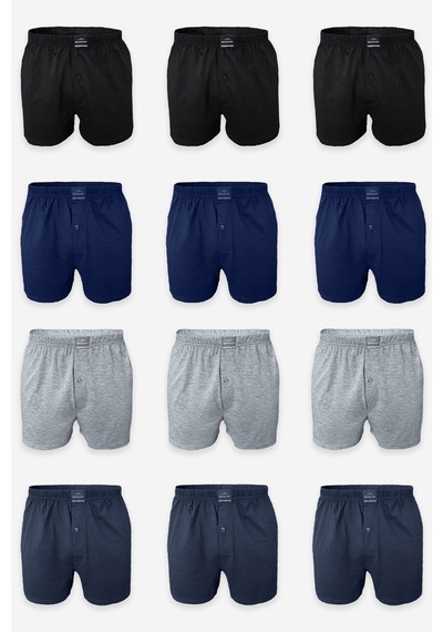 Malabadi Erkek Renkli 12'li Premium Collection Geniş Kalıp Modal Büyük Beden Boxer 12m254