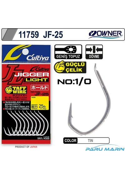 Owner 11759 Jf-25 Jigger Light Jig Iğnesi No:1/0