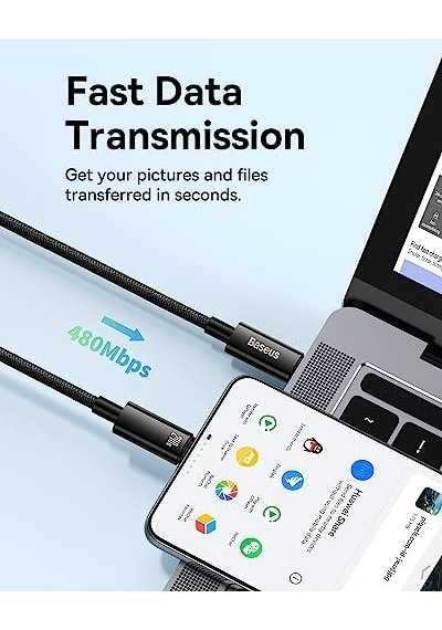 Type-c To Type-c Şarj Kablosu, 240w Hızlı Şarj Destekli, Metal Uçlu, 1 Metre, Siyah - Dayanıklı Data Kablosu