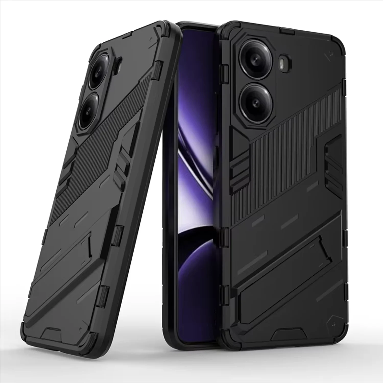 Microcase Xiaomi Redmi Poco X7 Pro /xiaomi Redmi Turbo 4 5g Matrix Serisi Armor Standlı Perfect Koruma Kılıf - Siyah Al3416