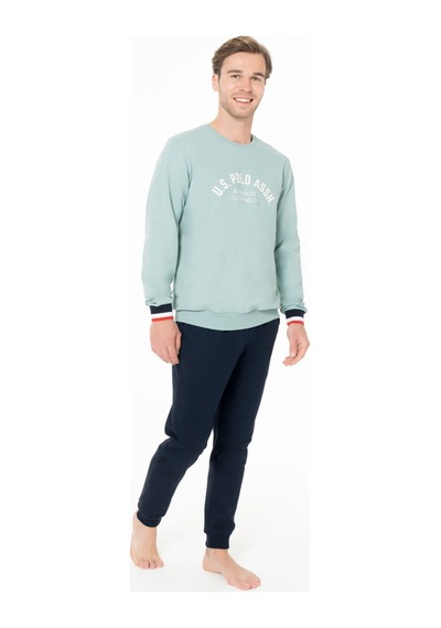 U.S. Polo Assn. U.s Polo Assn. 18943 Erkek Uzun Kollu Bisiklet Yaka Paçası Bantlı Rahat Ev Giyim-mint Mint