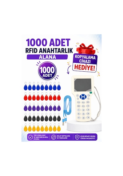 Sr-602 R Yazılabilir Kopyalanabilir 125 Khz Proximity Anahtarlık Keyfob Karışık Renkler 1000 Adet