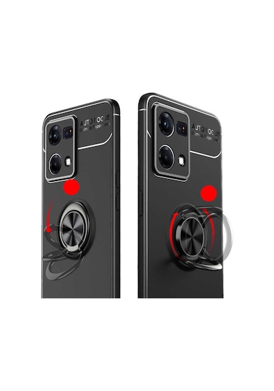 Oppo Reno 7 4G Kılıf Yüzüklü Magnetli Ravel Case Kapak