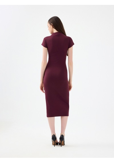 Slim Fit Kadın Elbise Burgundy