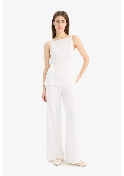 DeFacto Wide Leg Geniş Paça Basic Düz Pike Pantolon E5784AX25SPWT47