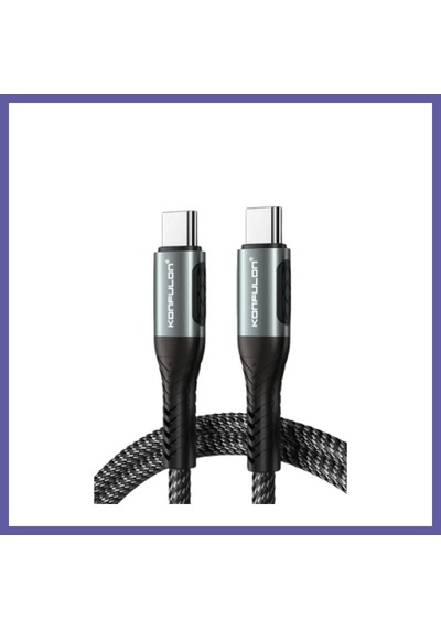 Bezos Konfulon Dc43 Type-c To Type-c 1m Örgü 60w Hızlı Şarj Kablo - Siyah Nıda